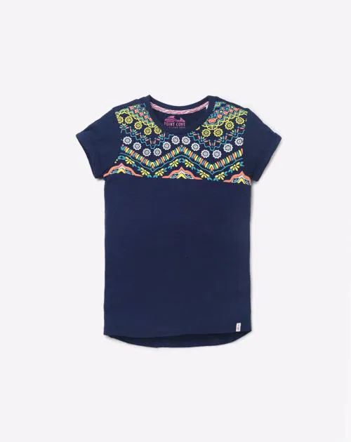 Aztec Print Crew-Neck T-shirt