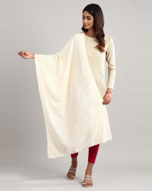 Buy Textured Dupatta with Ribbed Edges Online at Best Prices in India