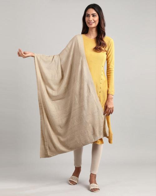 Buy Textured Dupatta with Ribbed Edges Online at Best Prices in India