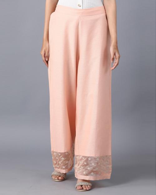 Palazzo Pants with Net Panel