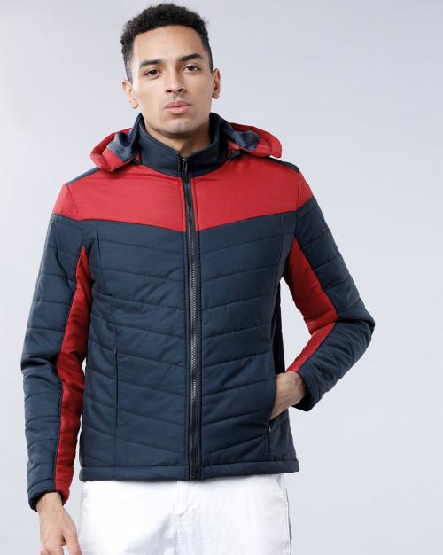 Colourblock Jacket with Detachable Hood
