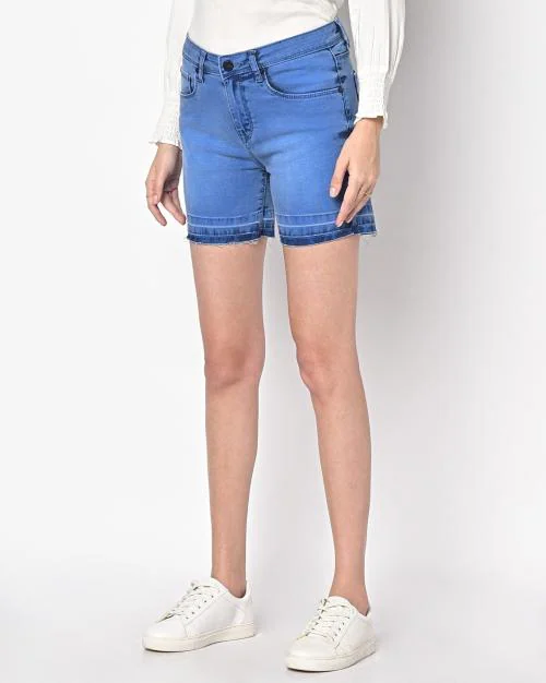 Skinny Fit Denim Shorts