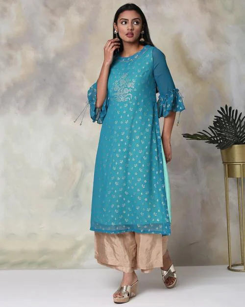 Block Print Straight Kurta