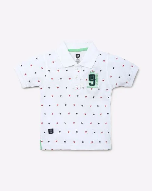 Micro Print Polo T-shirt