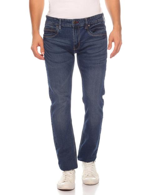 Men Mid-Wash Straight Fit Jeans