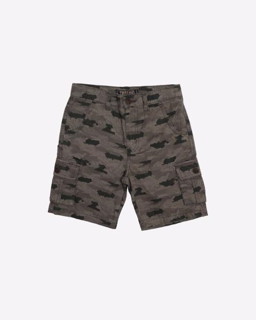 Camouflage Print Cargo Shorts