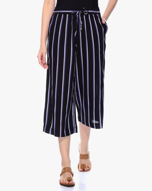 Striped Culottes with Insert Pockets