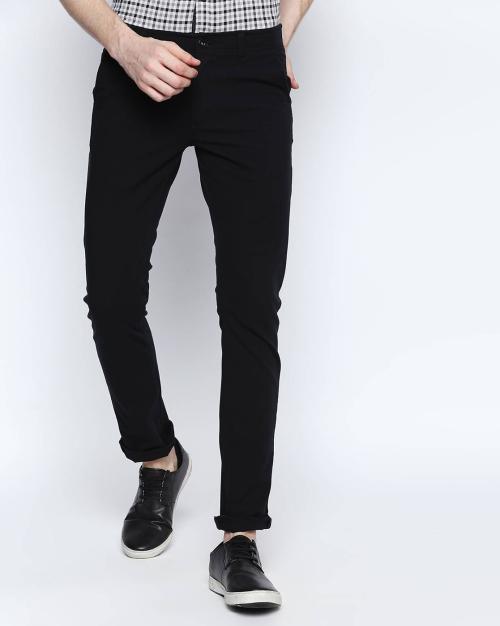 Straight Fit Flat-Front Chinos