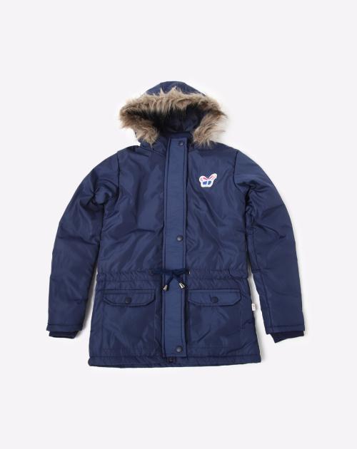 Hooded Jacket with Faux-Fur Accent