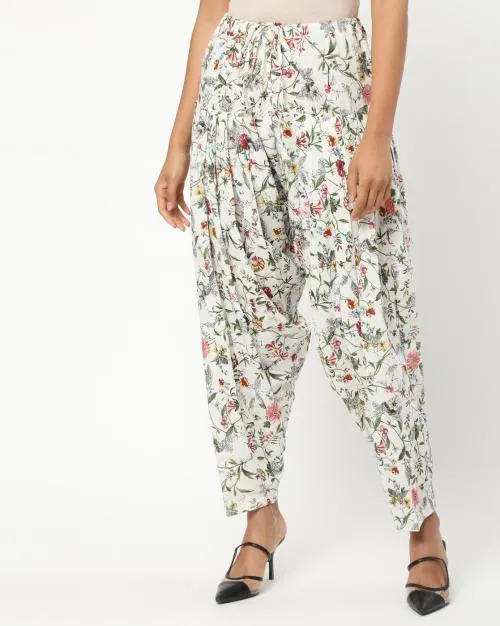 Floral Print Cotton Patiala Pants