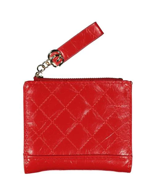 Quilted Bi-Fold Wallet with Button Closure