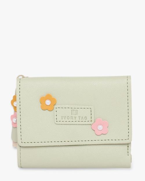 Tri-Fold Wallet with Snap-Button Closure