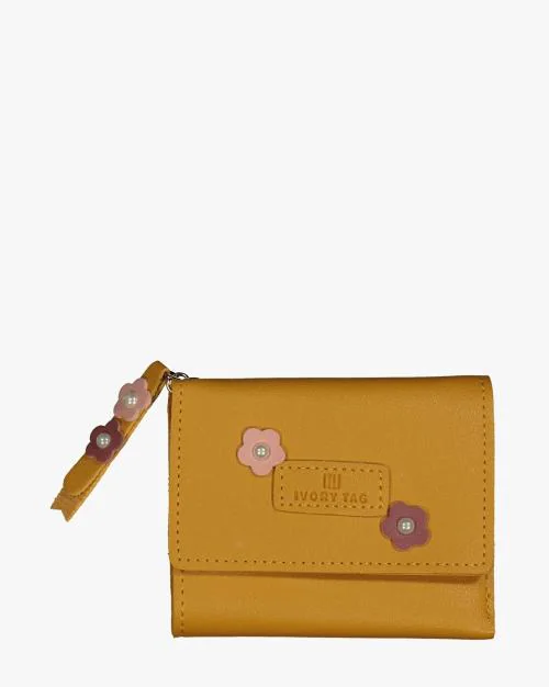 Tri-Fold Wallet with Snap-Button Closure