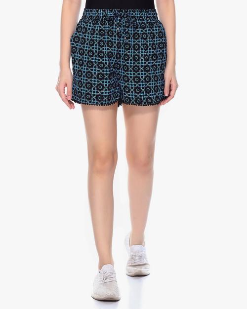 Geometric Print Shorts with Insert Pockets