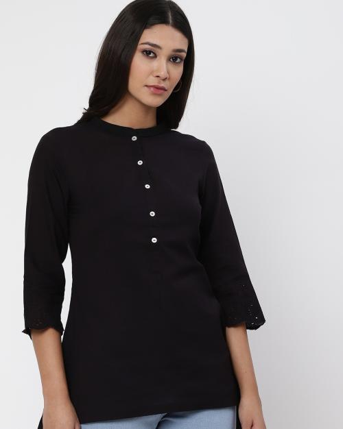 Schiffli Embroidered High-Low Kurti