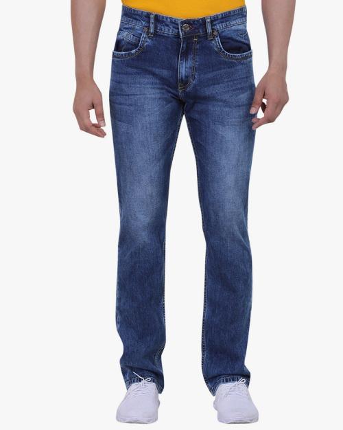 Men Mid-Wash Straight Fit Jeans