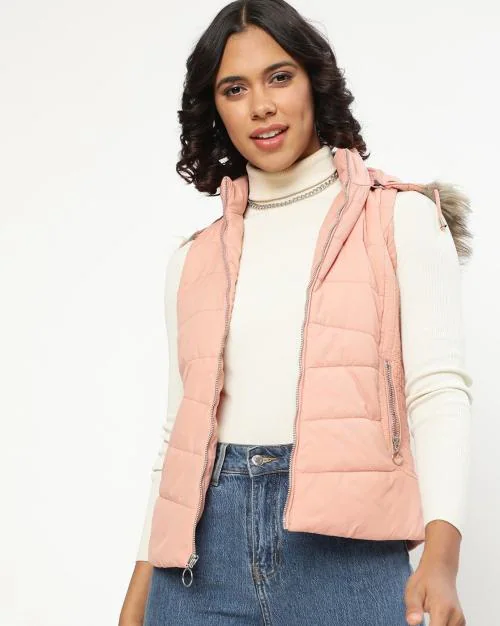 Zip-Front Jacket with Detachable Hood