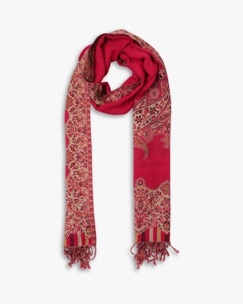 Paisley Pattern Stole with Fringes