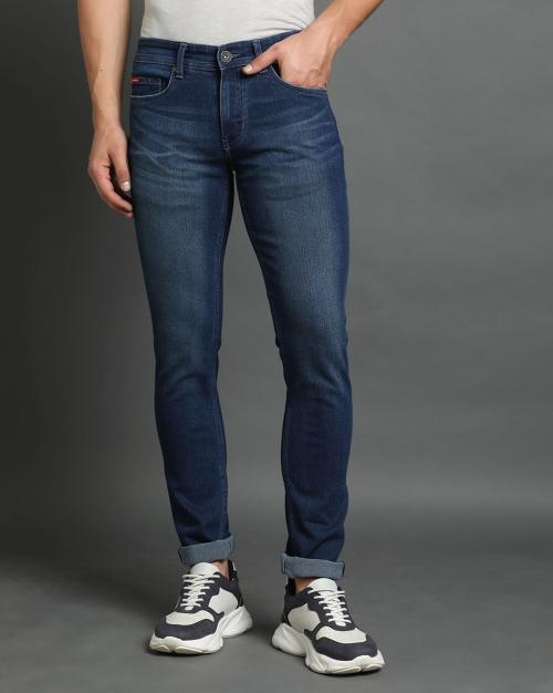 Men Light-Wash Slim Fit Jeans
