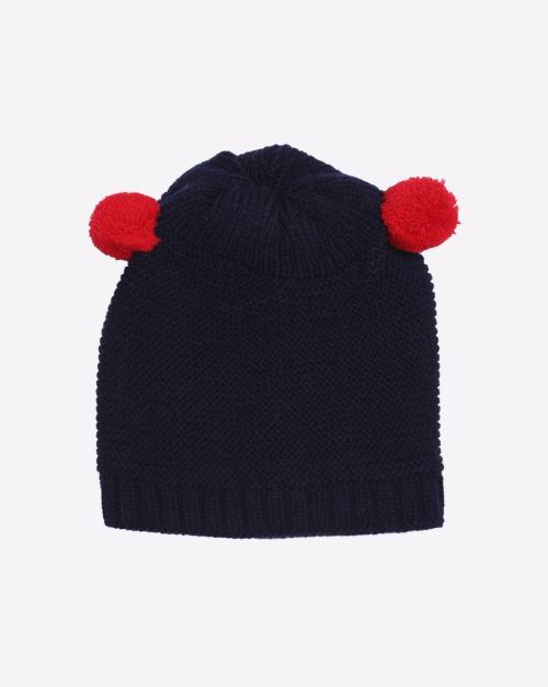 Beanie with Pom-Poms