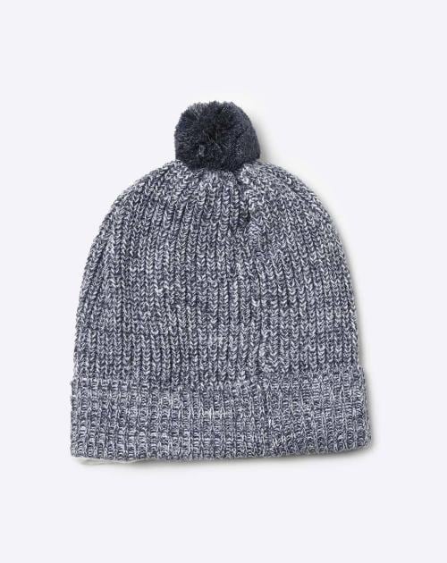 Knitted Winter Cap with Pom-Pom
