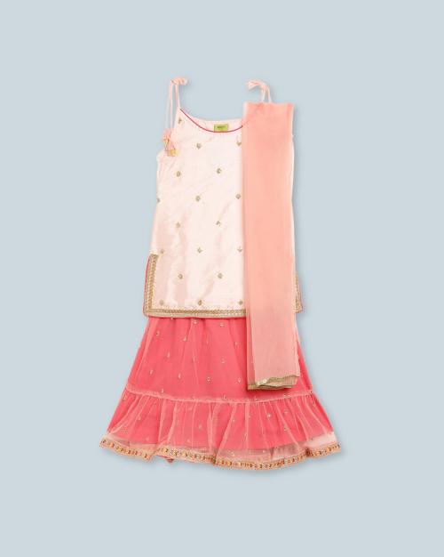 Embellished Lehenga Choli Set with Dupatta