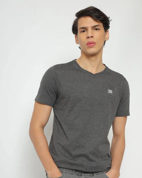 Regular Fit Cotton V-neck T-Shirt