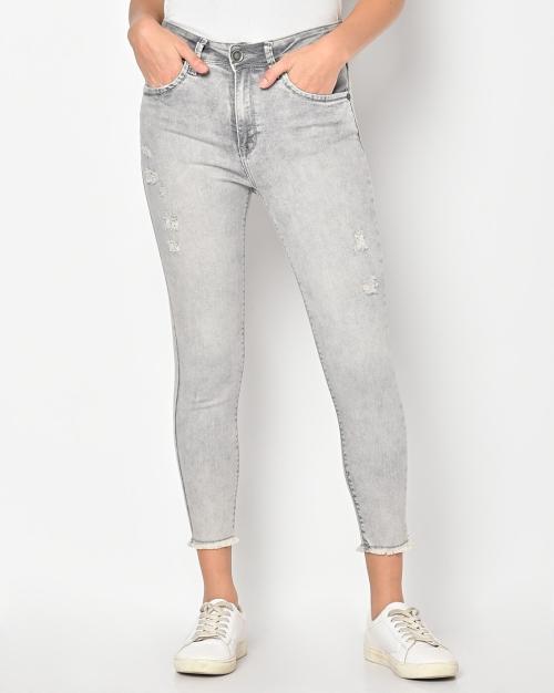 Skinny Fit Lightly Distressed Jeans