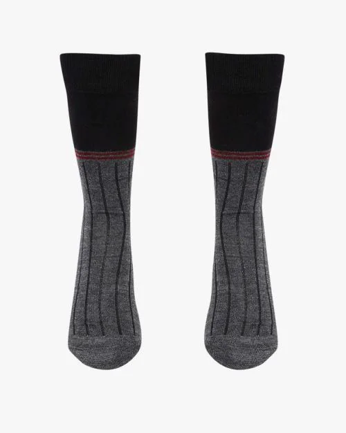 Pack of 2 Striped Mid-Calf Socks