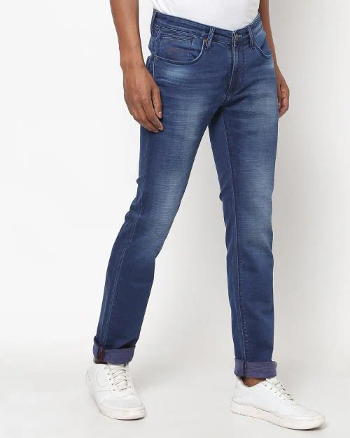 Men Mid-Wash Skinny Fit Jeans