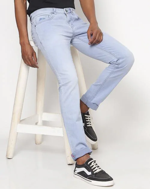 Men Lightly Washed Skinny Fit Jeans