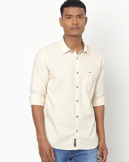 Buy Men Slim Fit Shirt with Patch Pocket Online at Best Prices in India