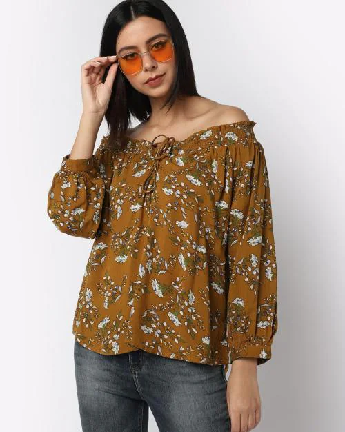 Floral Print Off-Shoulder Top