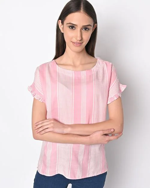 Striped Round-Neck Top