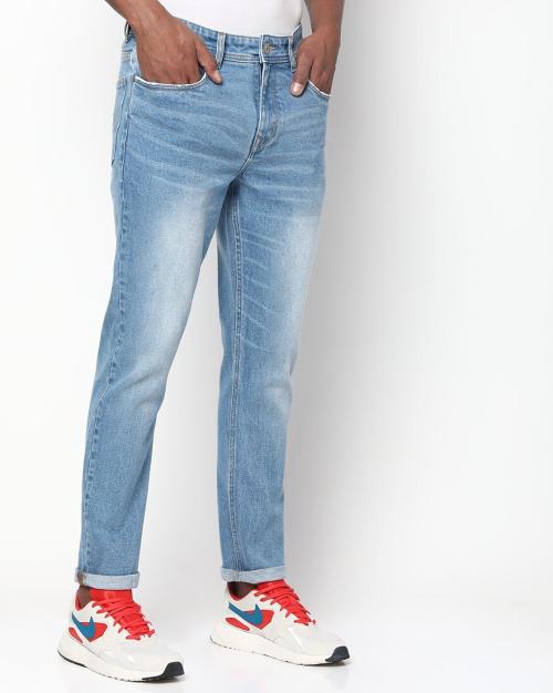 Stone-Wash Slim Fit Jeans