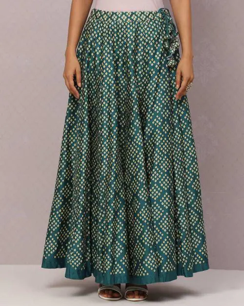 Women Bandhani Print Flared Skirt