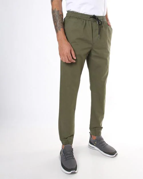 Slim Fit Flat-Front Jogger Pants