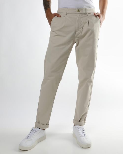 Slim Fit Pleat-Front Chinos