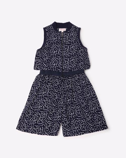 Printed Zip-Up Jumpsuit