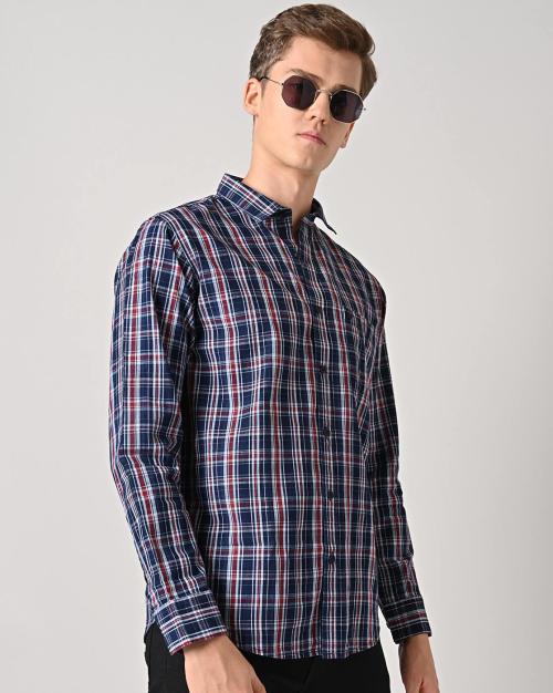 Men Checked Slim Fit Shirt