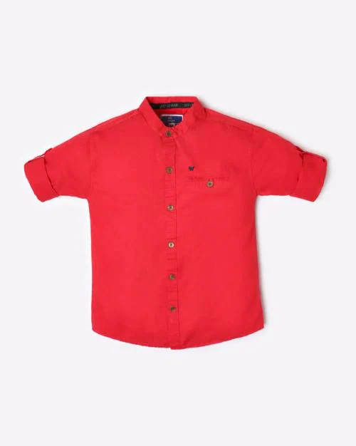 Cotton Shirt with Welt Pocket