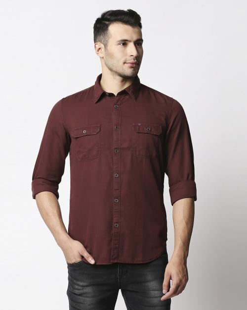 Cotton Shirt with Flap Pockets