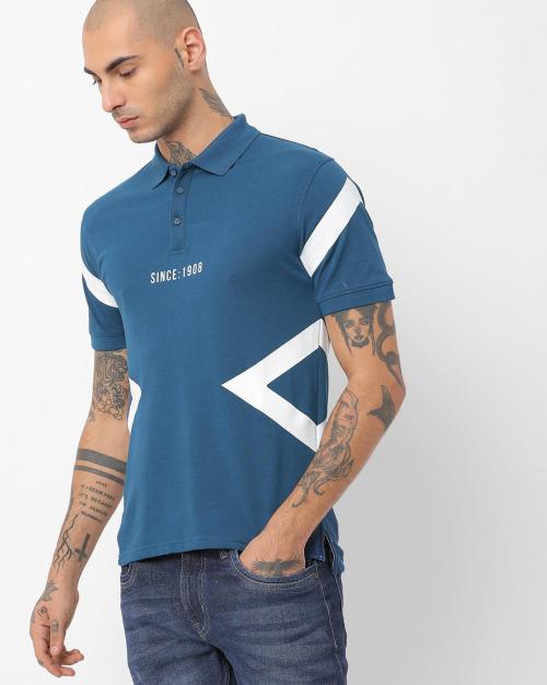 Geometric Print Polo T-shirt