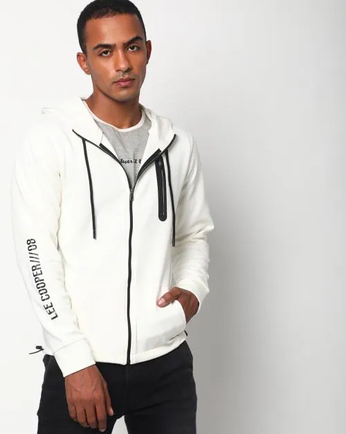 Zip-Front Drawstring Hoodie
