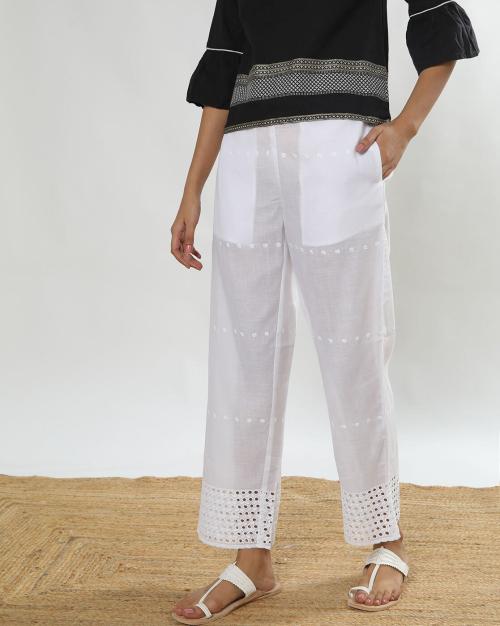 Embroidered Pants with Insert Pockets