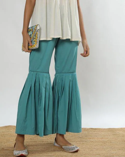 Women Sharara with Semi-Elasticated Waist