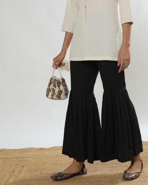 Women Sharara Pants with Insert Pockets