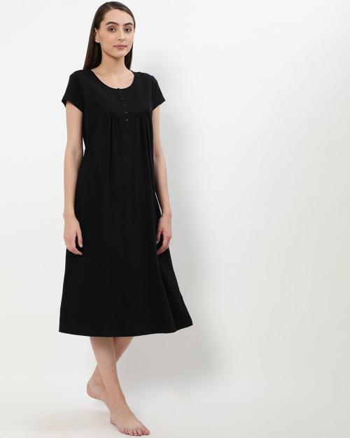 Buy Cotton Nightie with Button Placket Online at Best Prices in India JioMart.