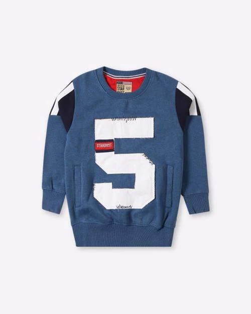 Numeric Print Round-Neck Sweatshirt