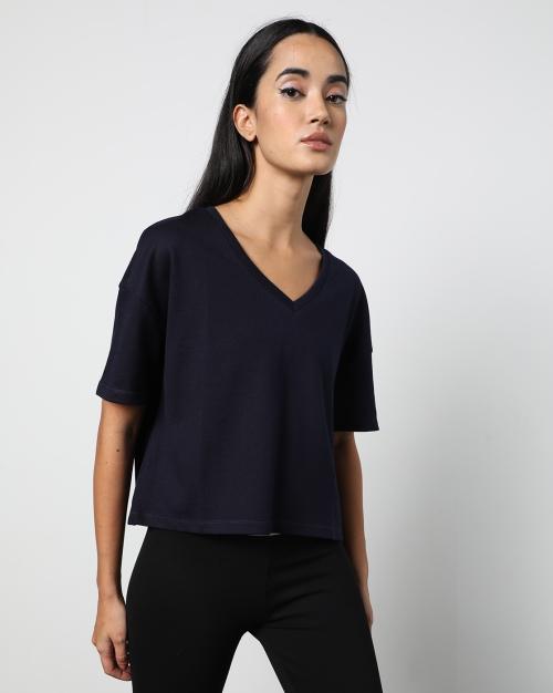 Women V-neck Crop Top